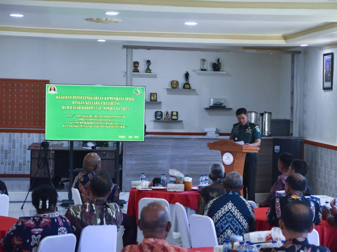 Tingkatkan Sinergitas, Kodim 1710/Mimika Gelar Komsos Bersama Keluarga Besar TNI