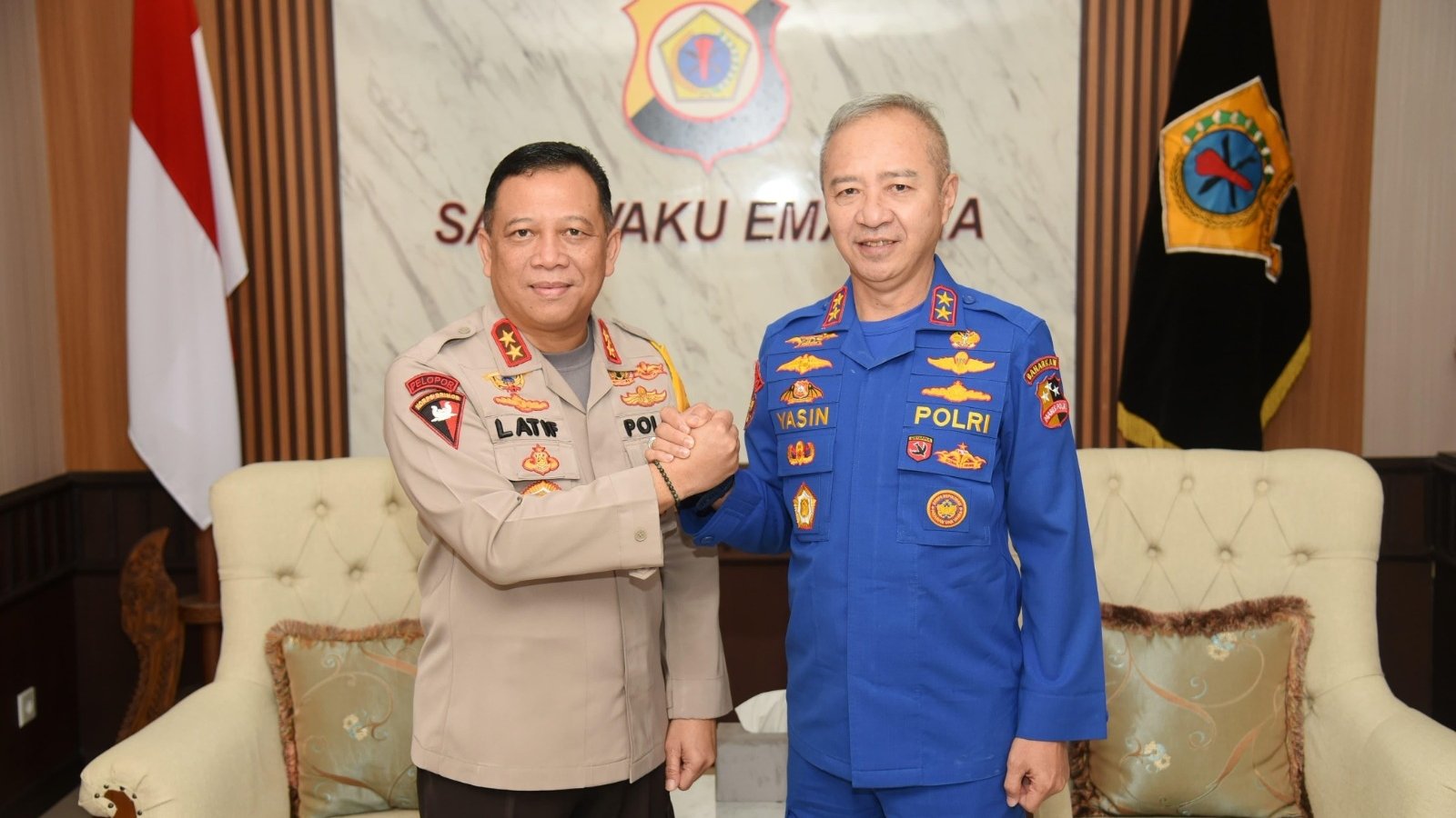 Kapolda Maluku Irjen Pol Lotharia Latif Terima Kunjungan Kakorpolairud Baharkam Polri di Ambon
